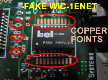 copper points on WIC-1ENET comparison