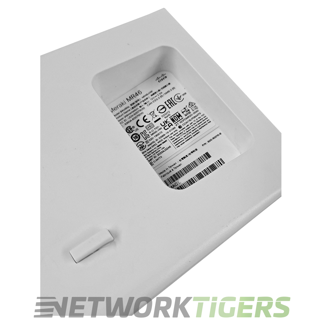 Cisco Meraki MR46-HW Quad-Radio 4x4:4 802.11ax WiFi 6 Unclaimed WAP w/Mounts