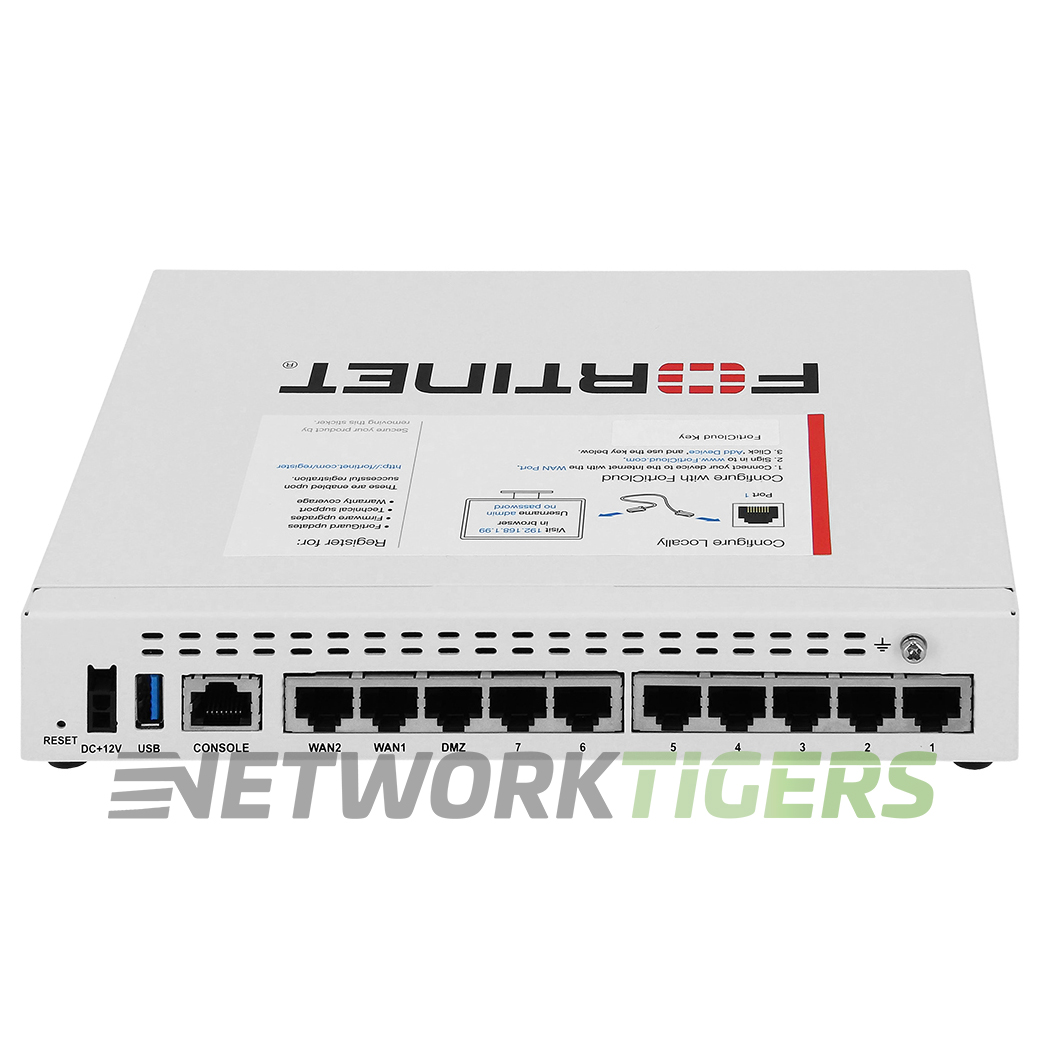 Fortinet FG-61E FortiGate 3Gbps 10x 1GB RJ-45 128 GB SSD Firewall UNCLAIMED