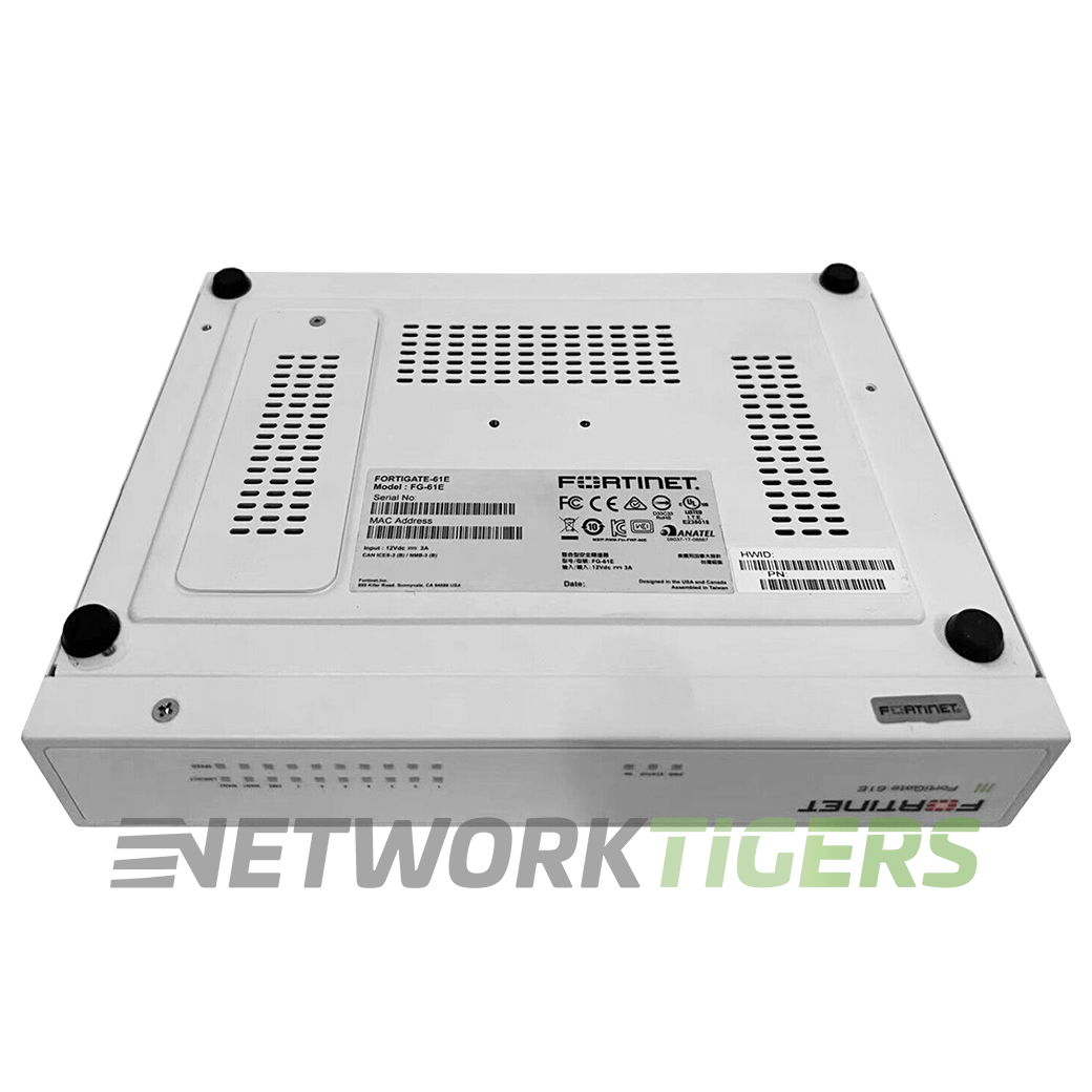 Fortinet FG-61E FortiGate 3Gbps 10x 1GB RJ-45 128 GB SSD Firewall UNCLAIMED