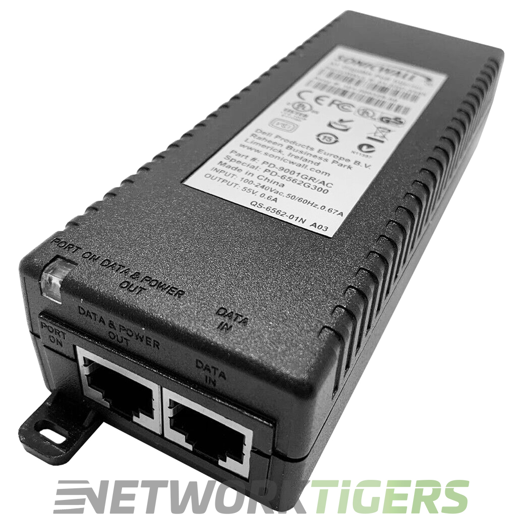 NEW SonicWALL 01-SSC-5545 802.3at Gigabit PoE Injector with AC Power Cord